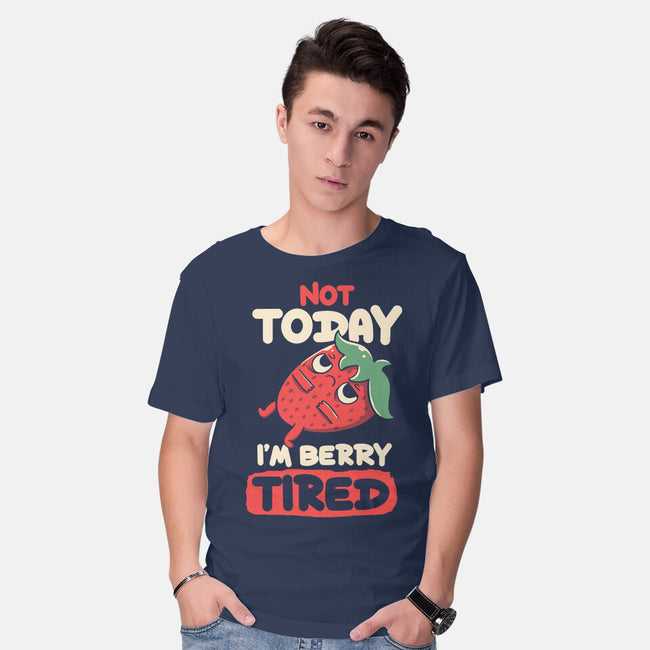 Berry Tired Funny Strawberry-Mens-Basic-Tee-tobefonseca