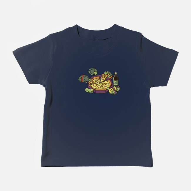 Teenage Turtle Pizza Lover-Baby-Basic-Tee-tobefonseca