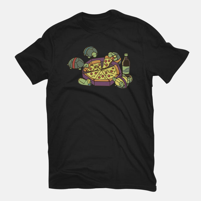 Teenage Turtle Pizza Lover-Mens-Heavyweight-Tee-tobefonseca