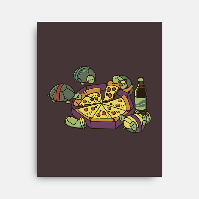 Teenage Turtle Pizza Lover-None-Stretched-Canvas-tobefonseca