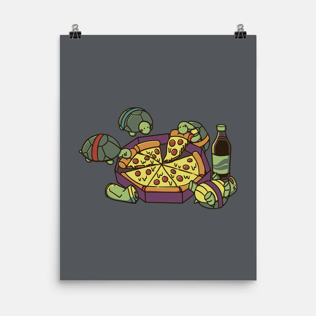 Teenage Turtle Pizza Lover-None-Matte-Poster-tobefonseca