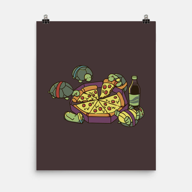 Teenage Turtle Pizza Lover-None-Matte-Poster-tobefonseca