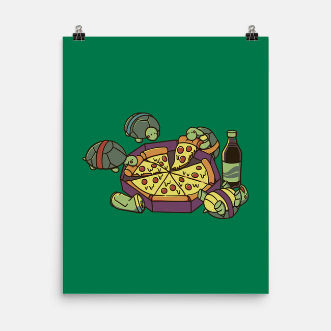 Teenage Turtle Pizza Lover-None-Matte-Poster-tobefonseca