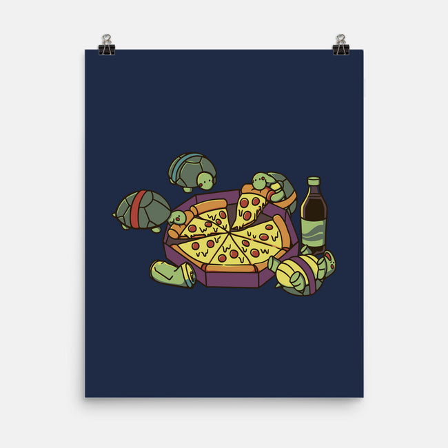 Teenage Turtle Pizza Lover-None-Matte-Poster-tobefonseca