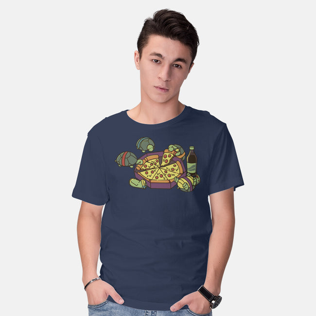 Teenage Turtle Pizza Lover-Mens-Basic-Tee-tobefonseca