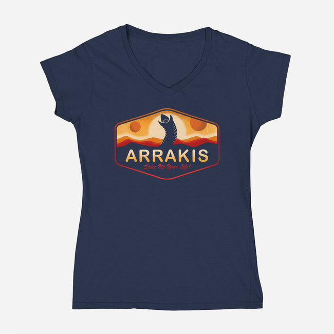 Visit Arrakis-Womens-V-Neck-Tee-Paul Simic