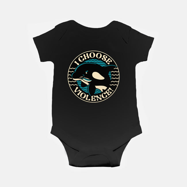 Orca I Choose Violence Seal-Baby-Basic-Onesie-tobefonseca