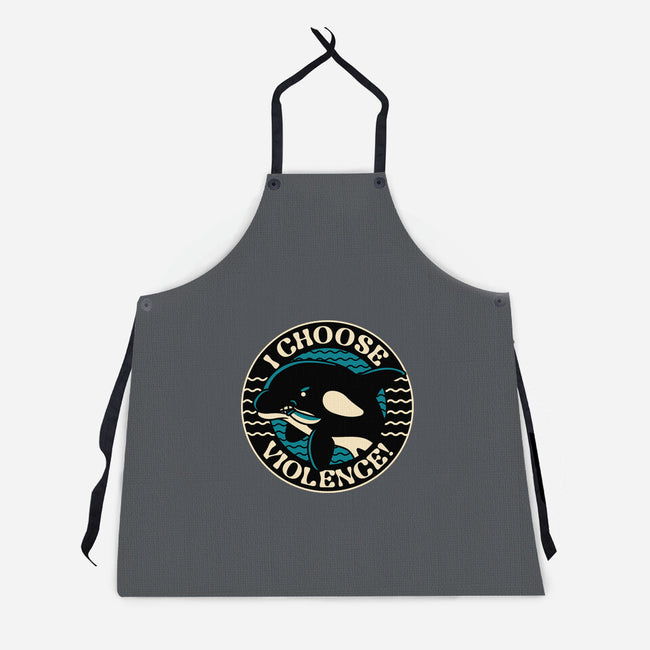 Orca I Choose Violence Seal-Unisex-Kitchen-Apron-tobefonseca