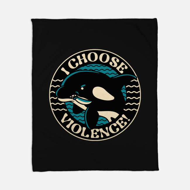 Orca I Choose Violence Seal-None-Fleece-Blanket-tobefonseca