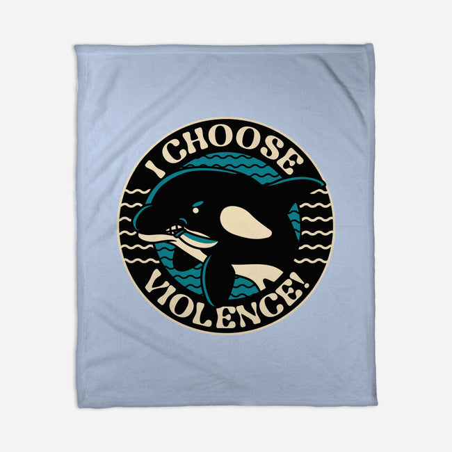 Orca I Choose Violence Seal-None-Fleece-Blanket-tobefonseca