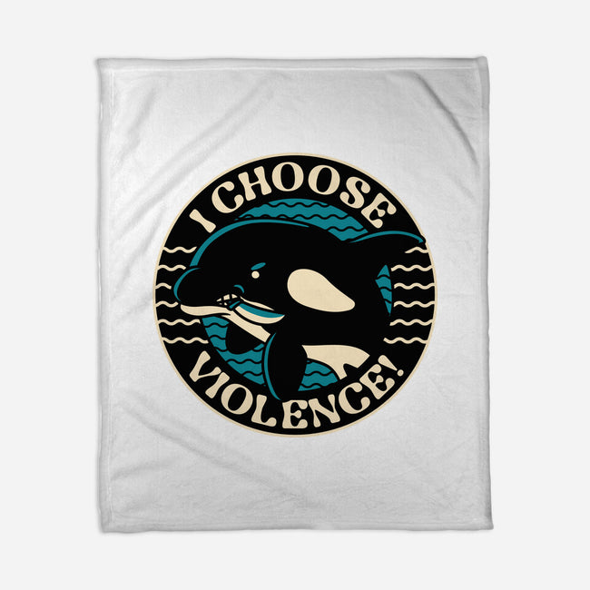 Orca I Choose Violence Seal-None-Fleece-Blanket-tobefonseca