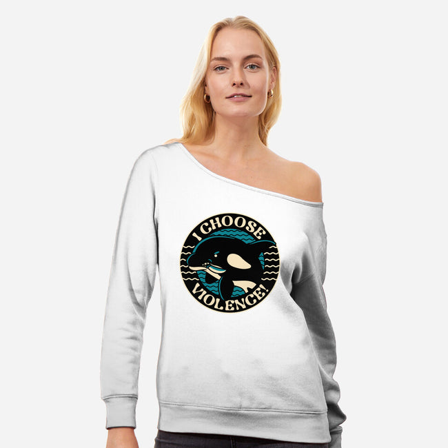 Orca I Choose Violence Seal-Womens-Off Shoulder-Sweatshirt-tobefonseca