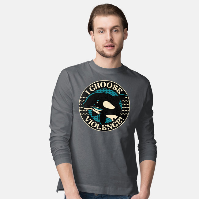 Orca I Choose Violence Seal-Mens-Long Sleeved-Tee-tobefonseca