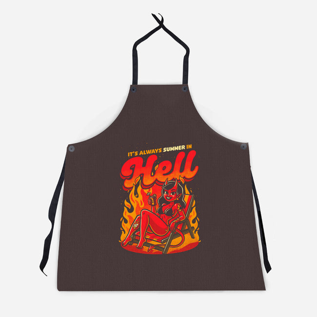 Summer Pinup Devil-Unisex-Kitchen-Apron-Studio Mootant