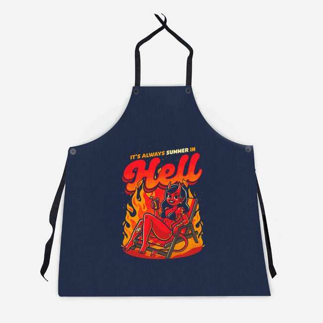 Summer Pinup Devil-Unisex-Kitchen-Apron-Studio Mootant