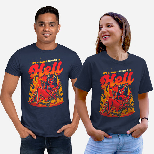 Summer Pinup Devil-Unisex-Basic-Tee-Studio Mootant