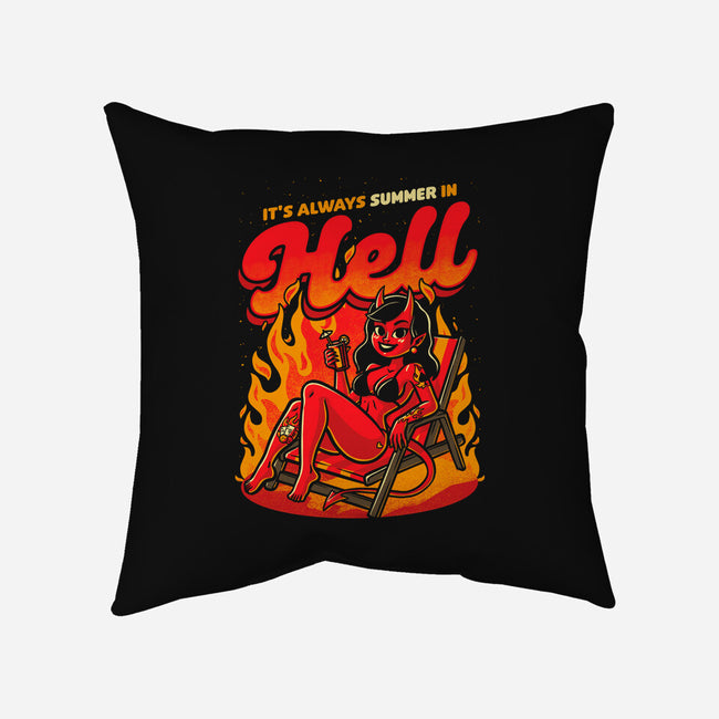 Summer Pinup Devil-None-Removable Cover-Throw Pillow-Studio Mootant