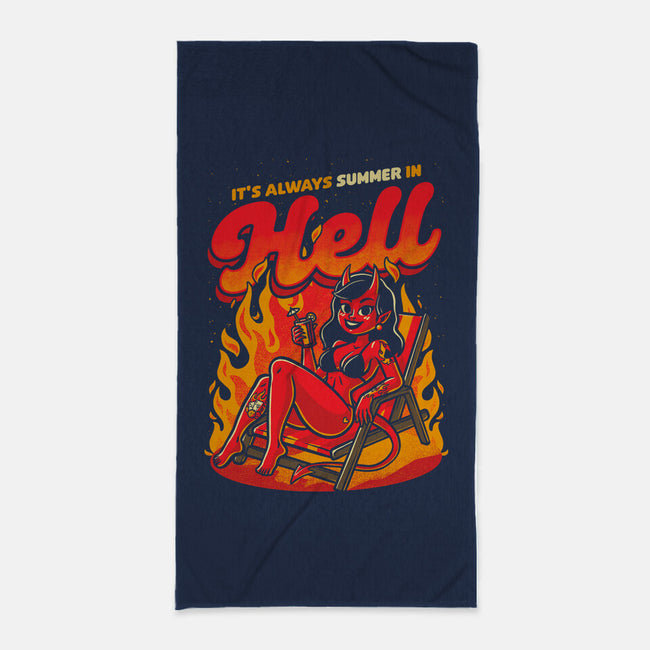 Summer Pinup Devil-None-Beach-Towel-Studio Mootant