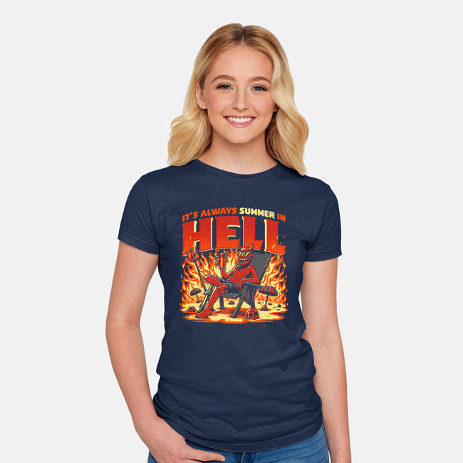 Summer In Hell-Womens-Fitted-Tee-Studio Mootant