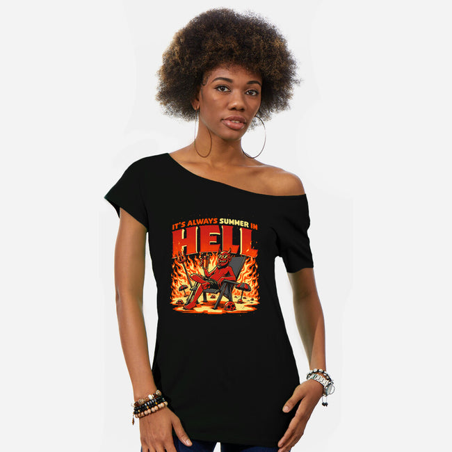 Summer In Hell-Womens-Off Shoulder-Tee-Studio Mootant