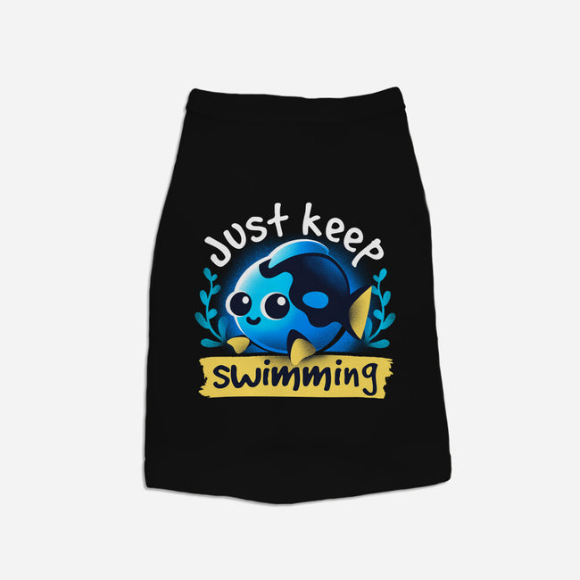 Cute Just Keep Swimming-Cat-Basic-Pet Tank-NemiMakeit