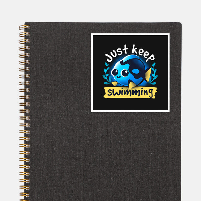 Cute Just Keep Swimming-None-Glossy-Sticker-NemiMakeit