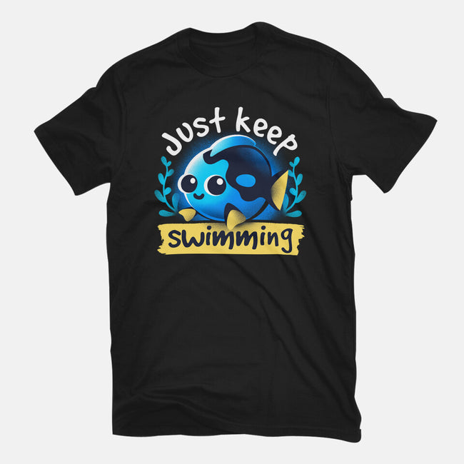 Cute Just Keep Swimming-Unisex-Basic-Tee-NemiMakeit