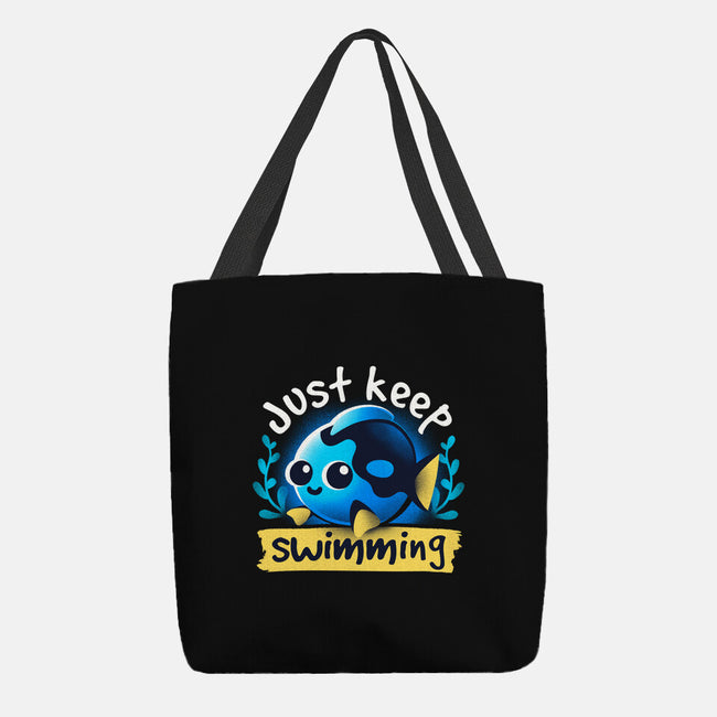 Cute Just Keep Swimming-None-Basic Tote-Bag-NemiMakeit