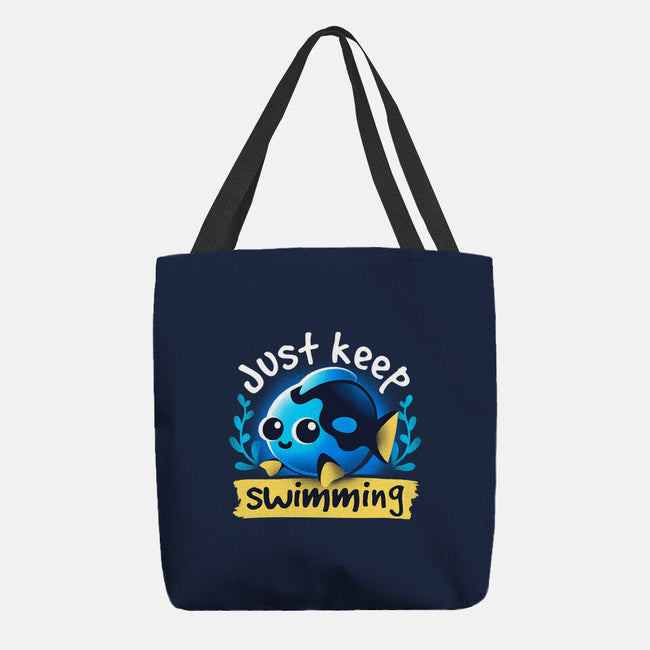 Cute Just Keep Swimming-None-Basic Tote-Bag-NemiMakeit