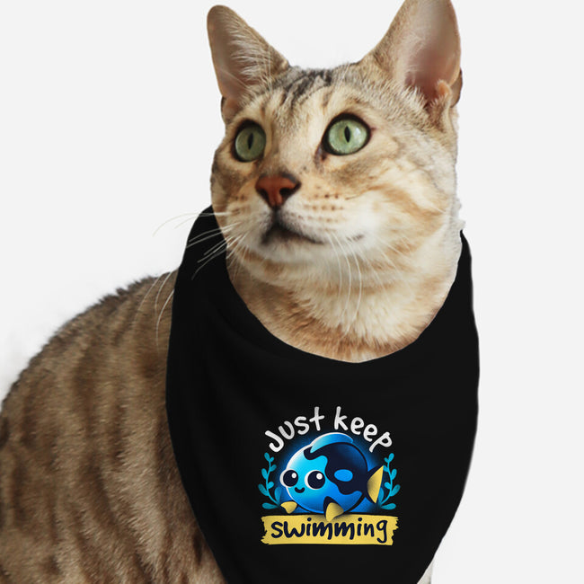 Cute Just Keep Swimming-Cat-Bandana-Pet Collar-NemiMakeit