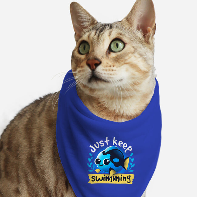 Cute Just Keep Swimming-Cat-Bandana-Pet Collar-NemiMakeit