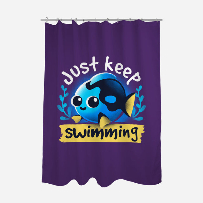 Cute Just Keep Swimming-None-Polyester-Shower Curtain-NemiMakeit