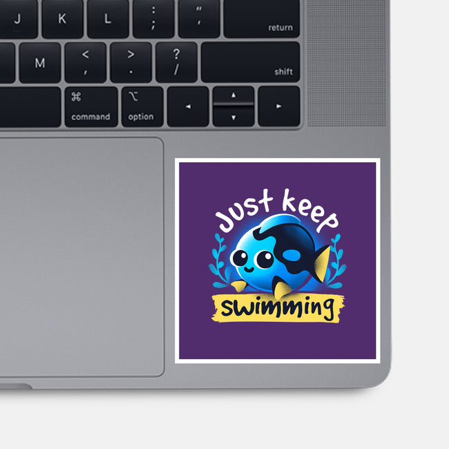 Cute Just Keep Swimming-None-Glossy-Sticker-NemiMakeit