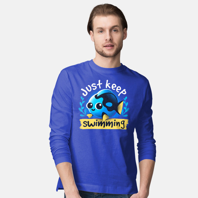 Cute Just Keep Swimming-Mens-Long Sleeved-Tee-NemiMakeit