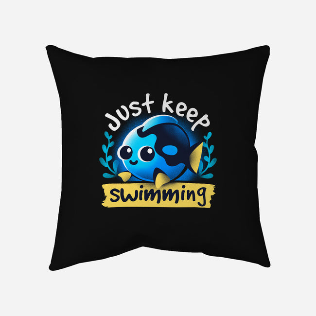 Cute Just Keep Swimming-None-Removable Cover-Throw Pillow-NemiMakeit