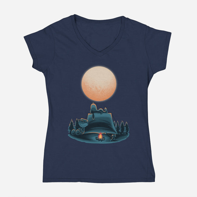 Happiness Is Camping-Womens-V-Neck-Tee-rmatix