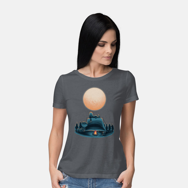 Happiness Is Camping-Womens-Basic-Tee-rmatix