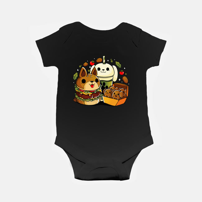 Dog Menu-Baby-Basic-Onesie-Vallina84