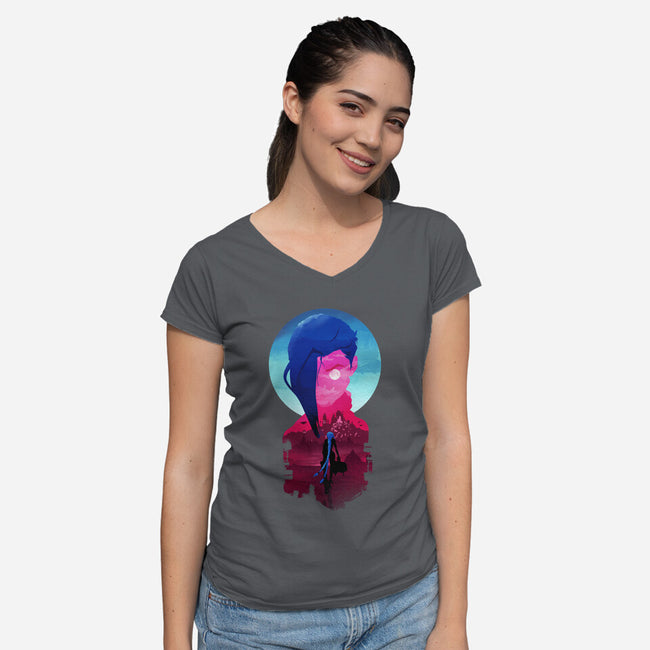 Wanna Join Me-Womens-V-Neck-Tee-dandingeroz