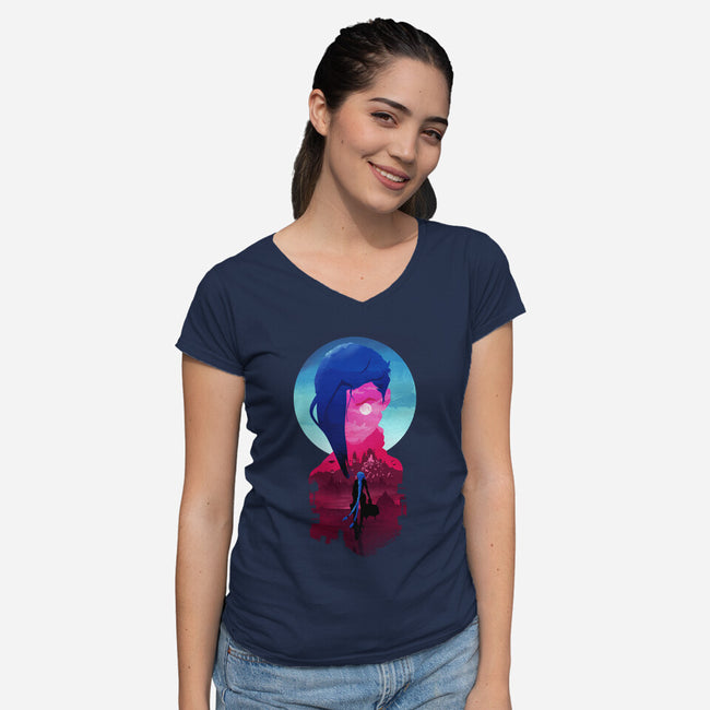 Wanna Join Me-Womens-V-Neck-Tee-dandingeroz