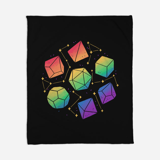 Rainbow Galaxy DND Dice-None-Fleece-Blanket-xMorfina