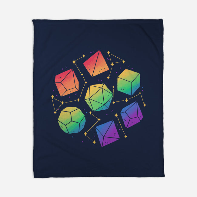 Rainbow Galaxy DND Dice-None-Fleece-Blanket-xMorfina