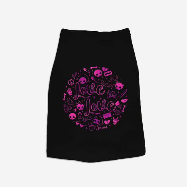 Love Is Love Pink Skulls-Dog-Basic-Pet Tank-xMorfina