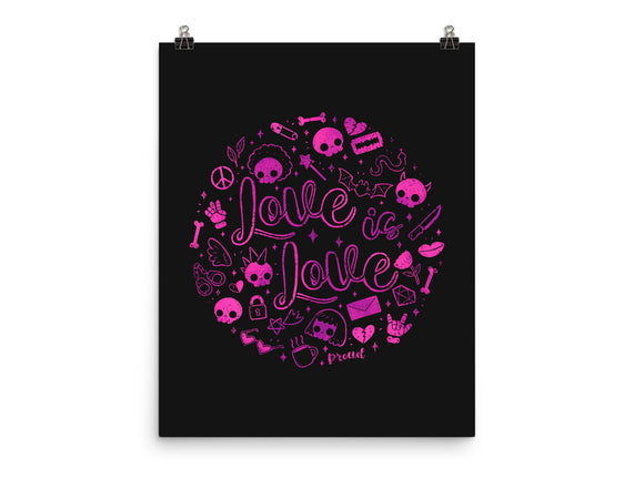 Love Is Love Pink Skulls