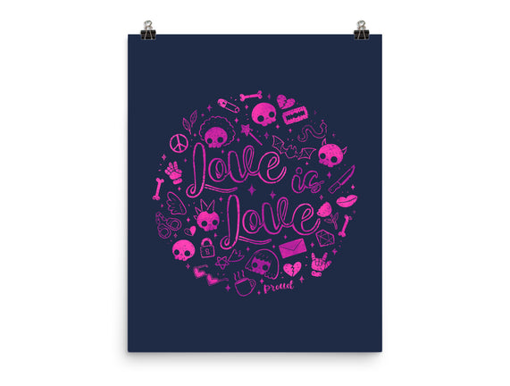 Love Is Love Pink Skulls