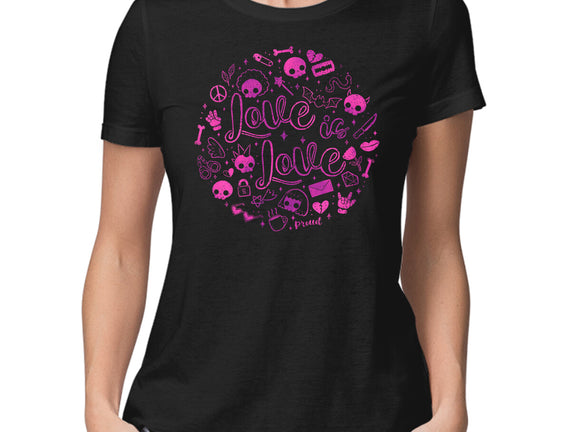 Love Is Love Pink Skulls