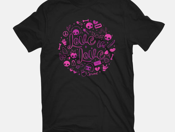 Love Is Love Pink Skulls