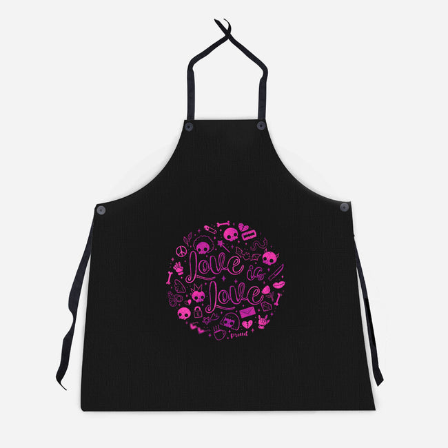 Love Is Love Pink Skulls-Unisex-Kitchen-Apron-xMorfina