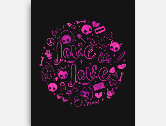 Love Is Love Pink Skulls