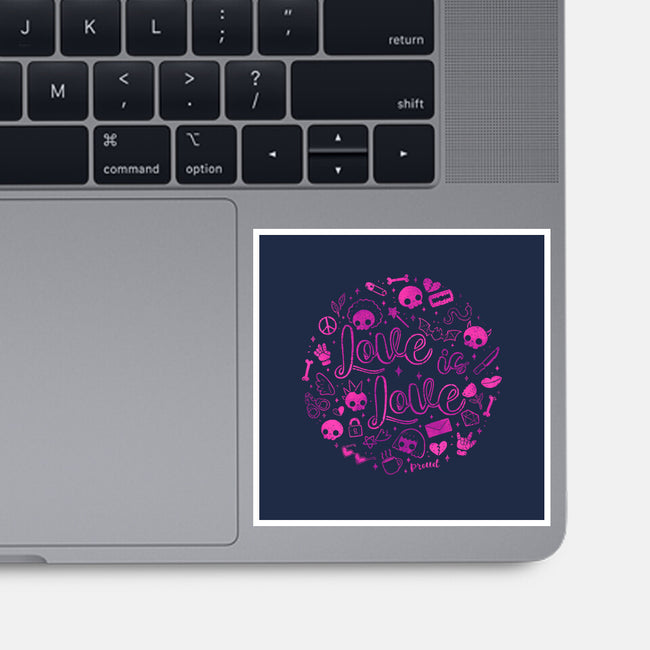 Love Is Love Pink Skulls-None-Glossy-Sticker-xMorfina